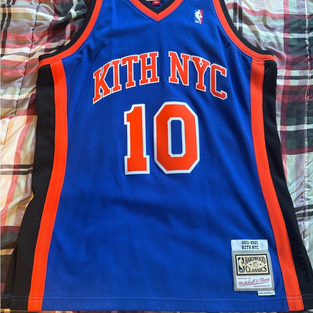 Kith/Mitchell and Ness NYC Knicks Royal Blue and Orange Jersey